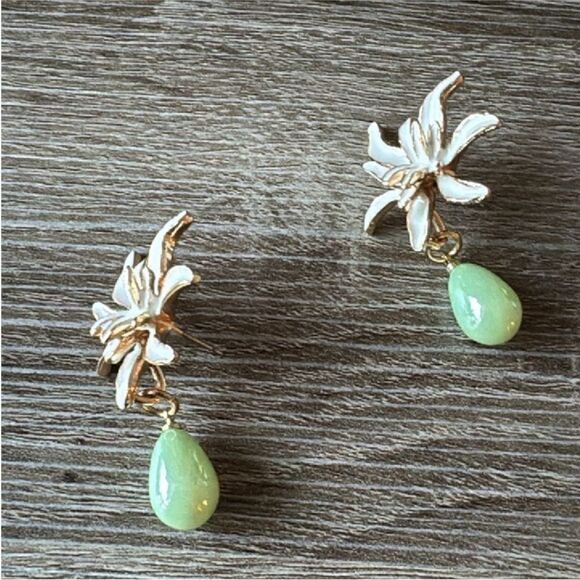 Vintage style flower earrings M110 - Picture 3 of 3
